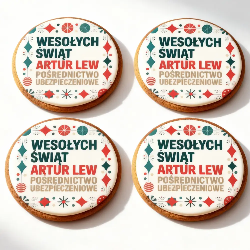Ciasteczka z nadrukiem świąteczne - Pracownia Cukiernicza Torty Złote Iwona Pasternak