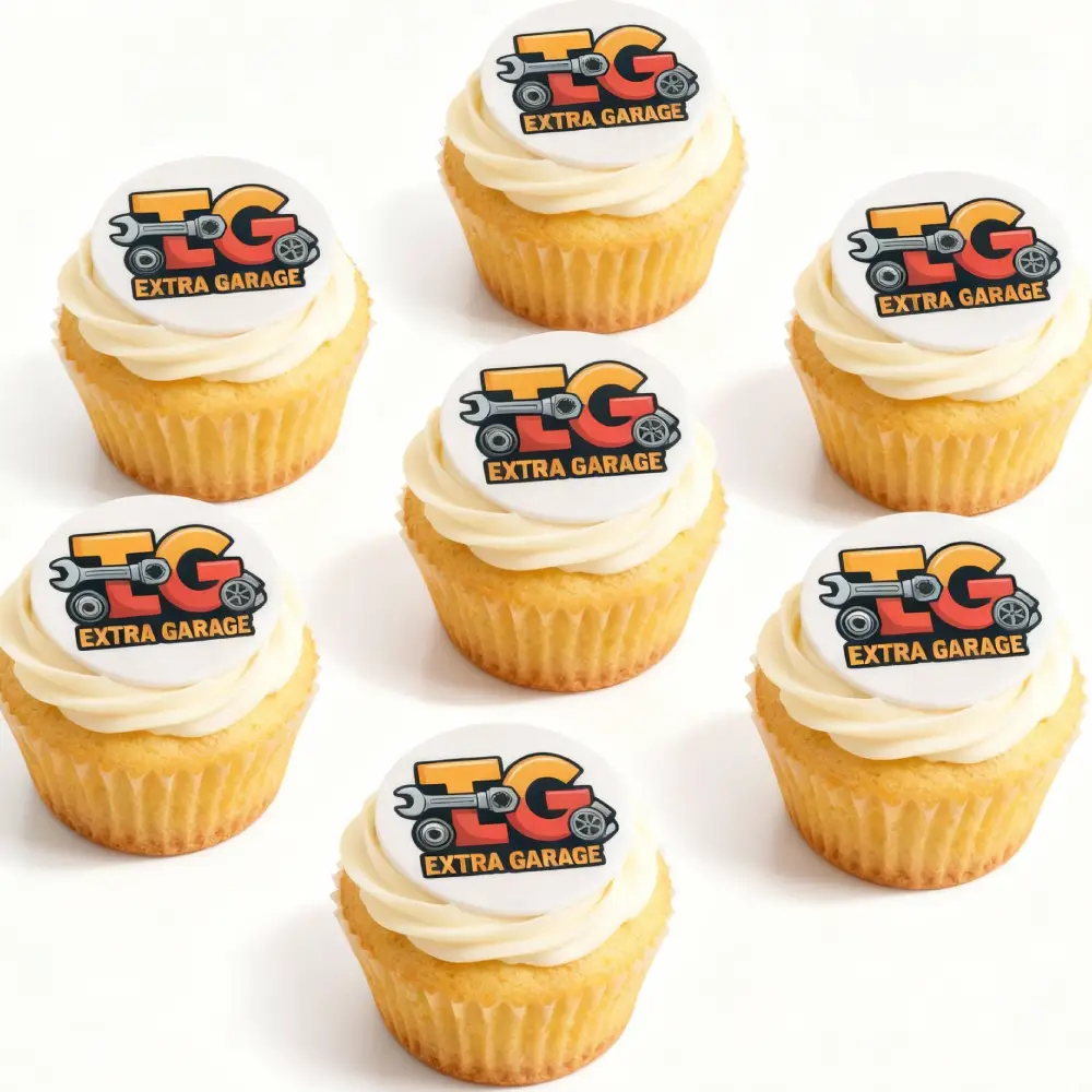 Muffinki z logotypem firma autoserwis - Pracownia Cukiernicza Torty Złote Iwona Pasternak