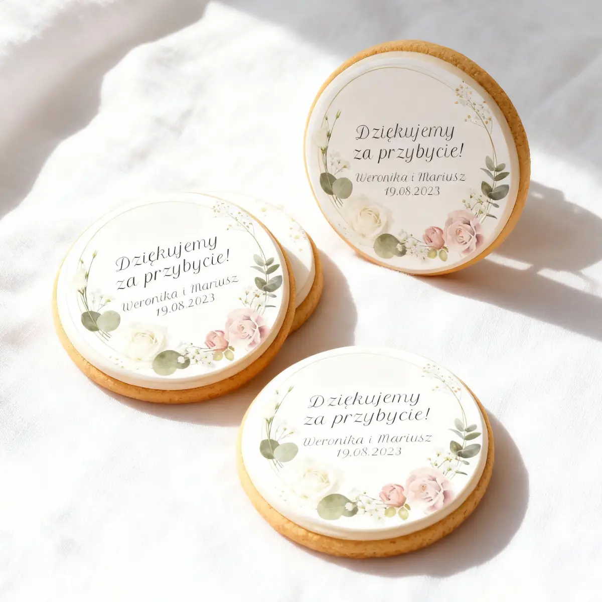 Podziękowania dla gości w formie ciasteczek z nadrukiem - Torty Złote Gryfice Iwona Pasternak 