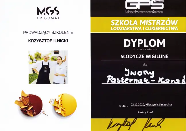 Certyfikat Szkolenia Iwona Pasternak Karaś Pracownia Torty Złote Gryfice