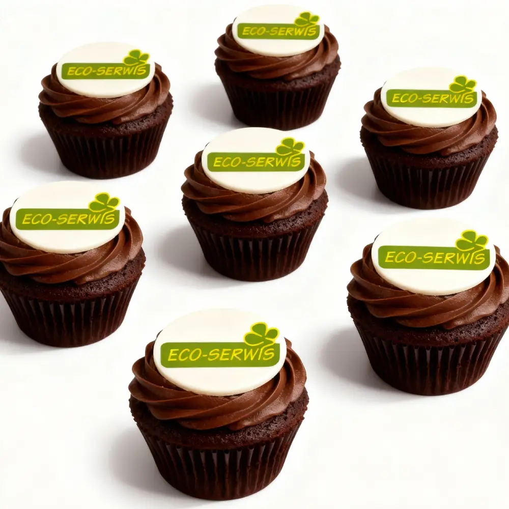 Muffinki z logotypem firma recyklingowa - Pracownia Cukiernicza Torty Złote Iwona Pasternak