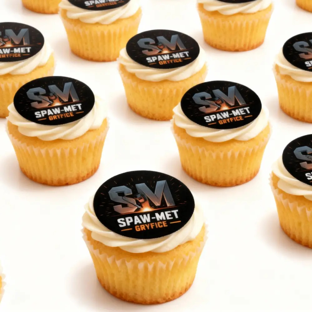 Muffinki z logotypem firma spawalnicza - Pracownia Cukiernicza Torty Złote Iwona Pasternak