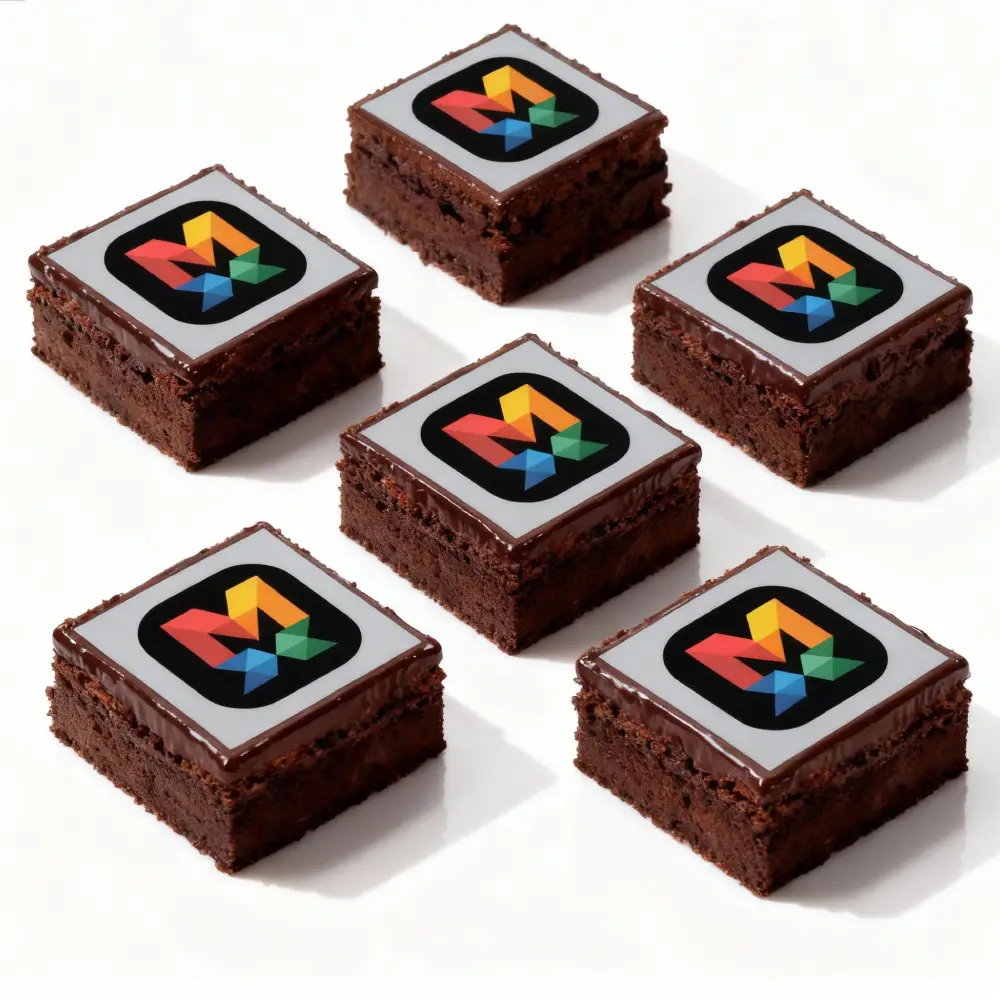 Brownie z logotypem - Pracownia Cukiernicza Torty Złote Iwona Pasternak