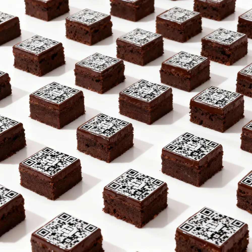 Brownie z QR kodem - Pracownia Cukiernicza Torty Złote Iwona Pasternak