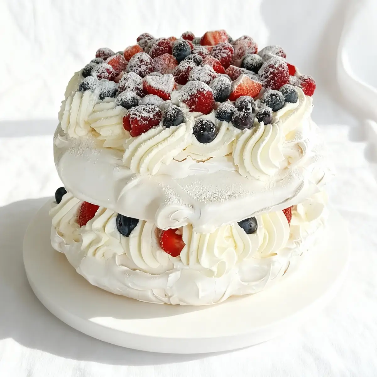 Tort bezowy z owocami sezonowymi – Pracownia Cukiernicza Torty Złote Iwona Pasternak Karaś