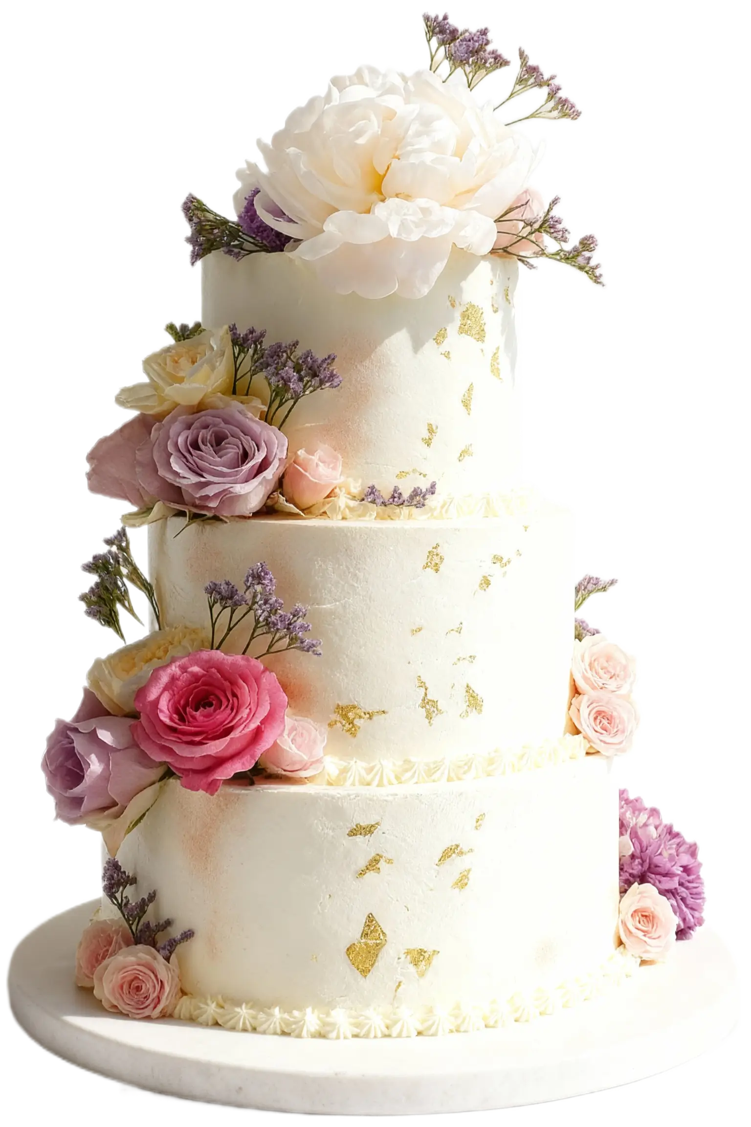 Tort ślubny z płatkami złota – Pracownia Torty Złote Gryfice Tort ślubny ze złotymi elementami – Pracownia Torty Złote, Gryfice