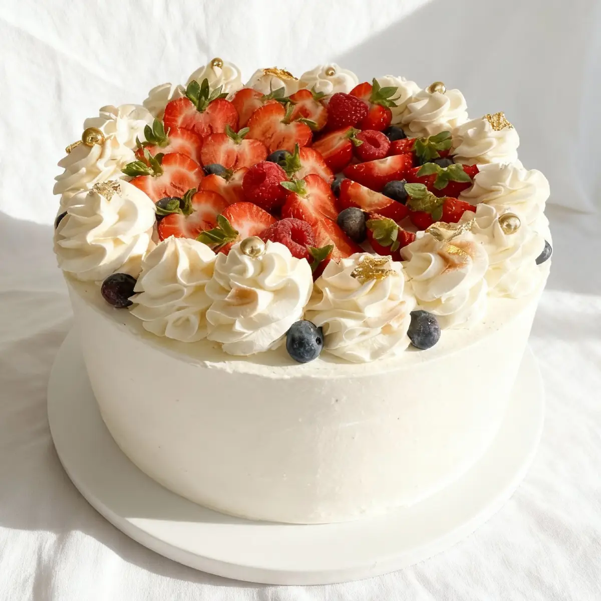 Tort urodzinowy z truskawkami i owocową dekoracją – Pracownia Cukiernicza Torty Złote Iwona Pasternak Karaś